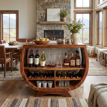 Contemporary Wine Cabinet With Wine Rack For Dining Area