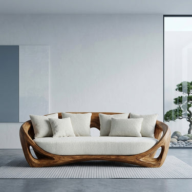 Contemporary Organic Wood Sofa For Living Room