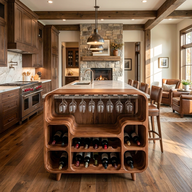 Modern Wine Cabinet With Open Bottle Display For Home Bar