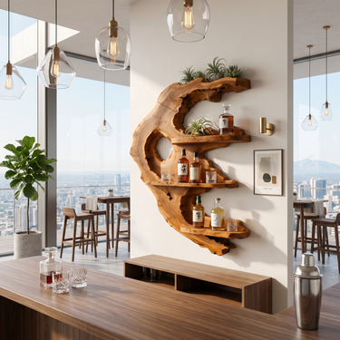 Handcrafted Minimalist Wall Mounted Wine Rack For Home