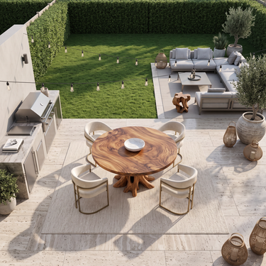 Contemporary Round Dining Table Inspired Tree Pedestal For Luxury Dining