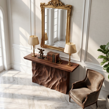 Scandinavian Live Form Accent Table For Open Concept Interior