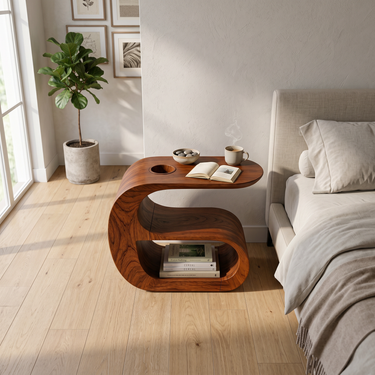 Scandinavian Organic End Table For Modern Living Space