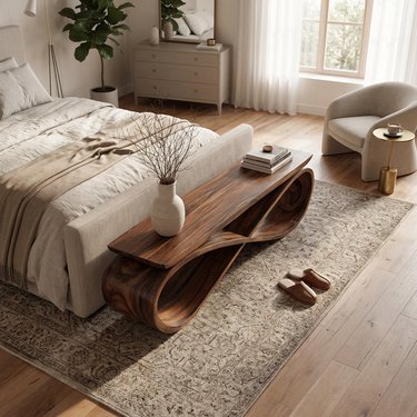 Infinity Loop Sculptural Bench For Entryway Or Living Room