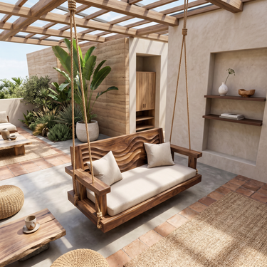 Modern Organic Crest Swing Open Concept Living Space