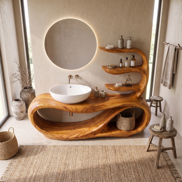Sculptural Floating Bathroom Vanity For Bathroom