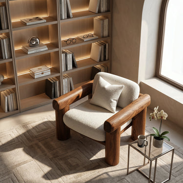 Organic Barrel Frame Armchair For Living Room