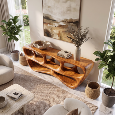 Biomorphic Designer Console Table For Hallway Living Room