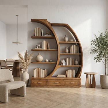 Organic Modern Bookshelf For Living Room