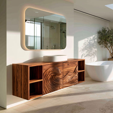 Modern Ocean Wave Bathroom Vanity For Contemporary Bathroom