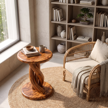 Modern Round Side Table For Reading Corner