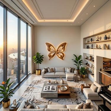 Modern Wooden Butterfly Wall Art Hand Carved For Living Decor