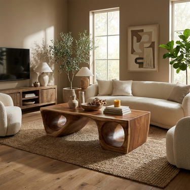 Rustic Minimal Coffee Table Living Room