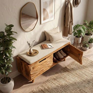 Rustic Shoe Storage Cabinet For Entryway Hallway Mudroom Placement
