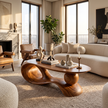 Modern Waterfall Coffee Table For Living Room