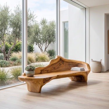 Sculptural Bench With Organic Design For Living Room