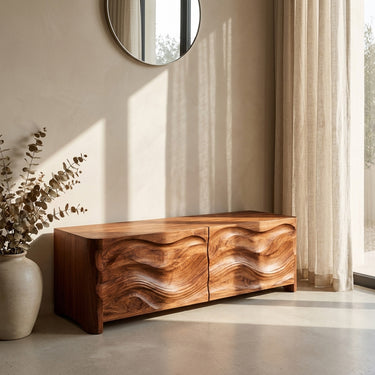 Contemporary Wooden Storage Bench For Bedroom Space
