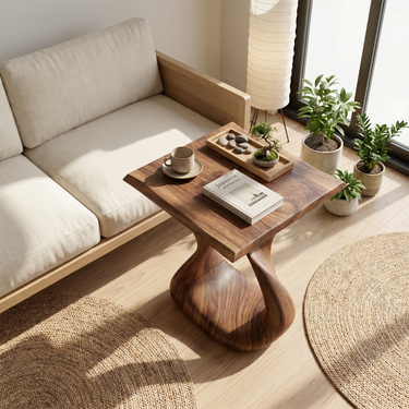 Rustic Organic Side Table For Living Room