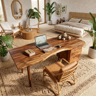 Urban Writing Desk With Drawer Storage For Apartment Office
