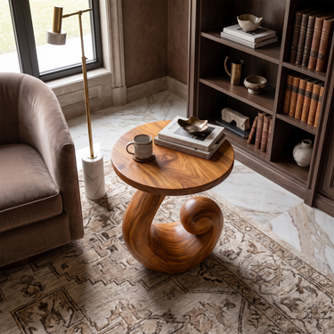 Coastal End Table For Sunroom Living Space