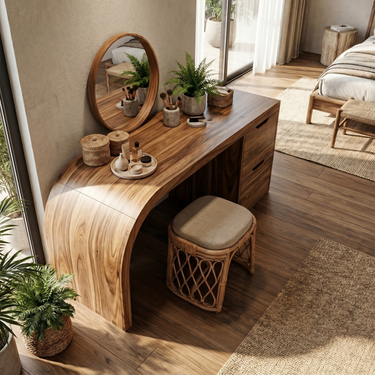 Industrial Vanity Table Home Office Makeup Area Dressing Space