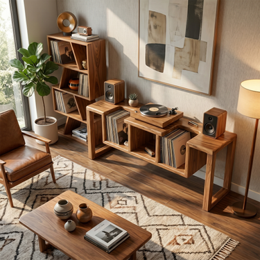 Modern Record Storage Stand For Lounge