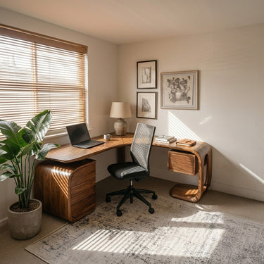 Mid Century L-Shaped Desk For Workspace Or Office