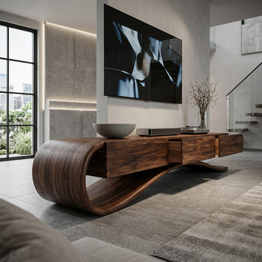 Organic Modern Cantilever TV Console For Living Room Decor