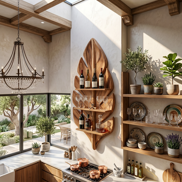 Handcrafted Wall Wine Rack For Apartment Beverage Accent Feature