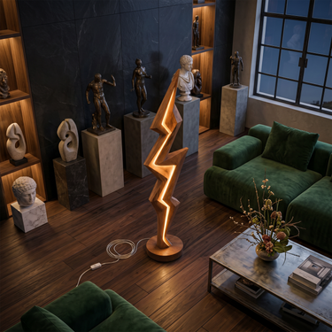 Minimalist Lightning Bolt Lamp For Modern Interior