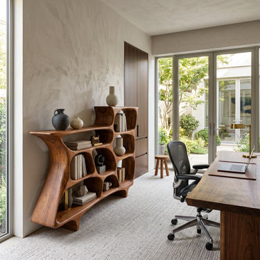 Contemporary Organic Bookshelf With Open Shelves For Living Room Or Office