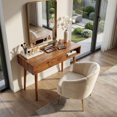 Japandi Makeup Desk Bedroom Dressing Area Personal Beauty Space