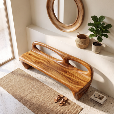 Tropical Organic Bench For Living Room Sunroom