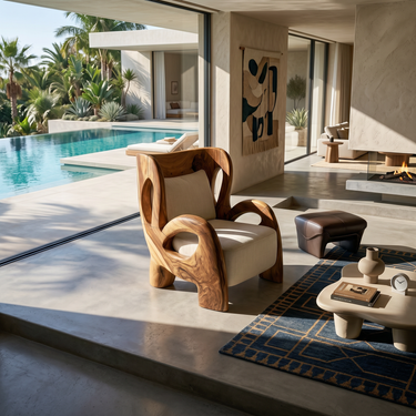 Luxury Contemporary Lounge Chair Poolside Reading Nook