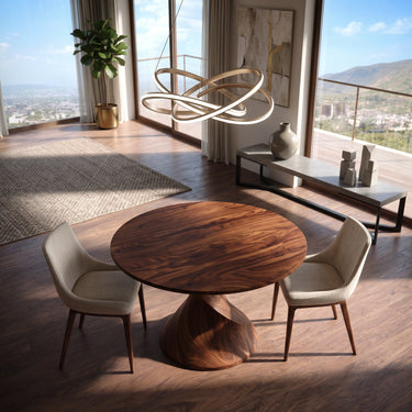 Organic Twisted Sculptural Dining Table For Breakfast Nook