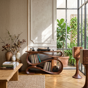 Scandinavian Vinyl Console Stand For Listening Room Interior