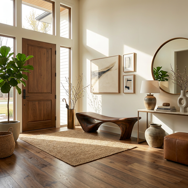 Modern Sculptural Bench For Entryway Or Living Room