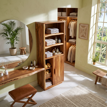 Scandinavian Organic Storage Cabinet Alpine Retreat