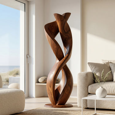 Luxury Twisted Floor Lamp With Sculptural Form For Living Room