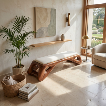 Organic Modern Entryway Bench Luxury Residence