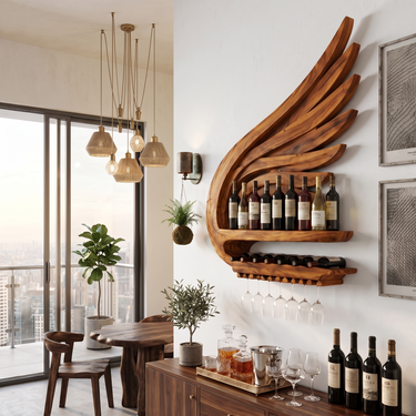 Handcrafted Farmhouse Wine Storage Rack For Home Bar