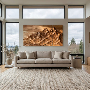 Minimalist Natural Wood Wall Art Set For Home Decor