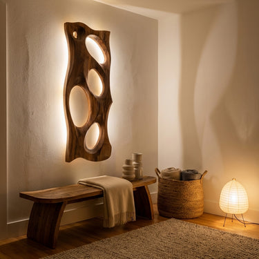 Modern Organic Sculpture Wood Wall Art For Living Room