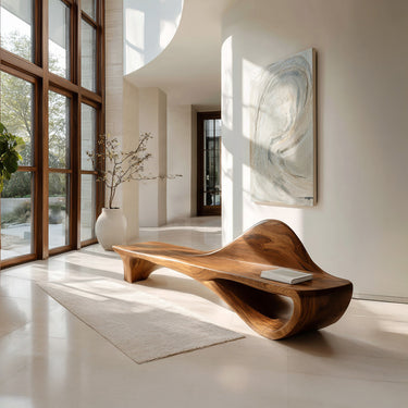 Luxury Curved Backrest Bench For Hallway