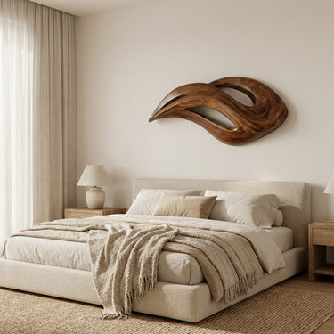 Contemporary Wood Wall Art With Unique Carved For Living Room