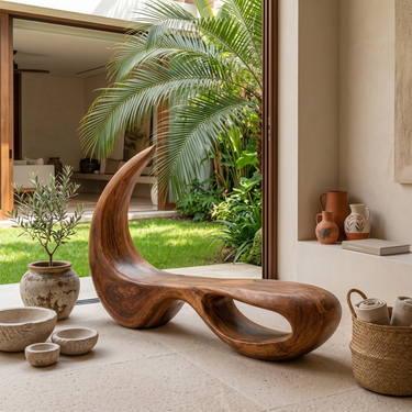 Luxury Bench With Architectural Curved Opening For Designer Homes