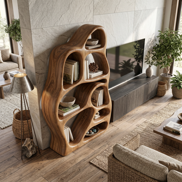 Minimalist Display Bookcase For Contemporary Lounge Area