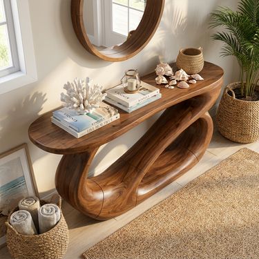 Mid Century Entryway Console Table For Living Room