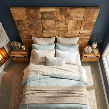 Rustic Square Panel Headboard For Modern Farmhouse Bedroom Decor