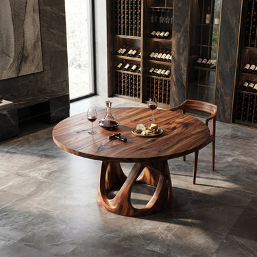 Modern Sculptural Leg Round Dining Table For Breakfast Nook